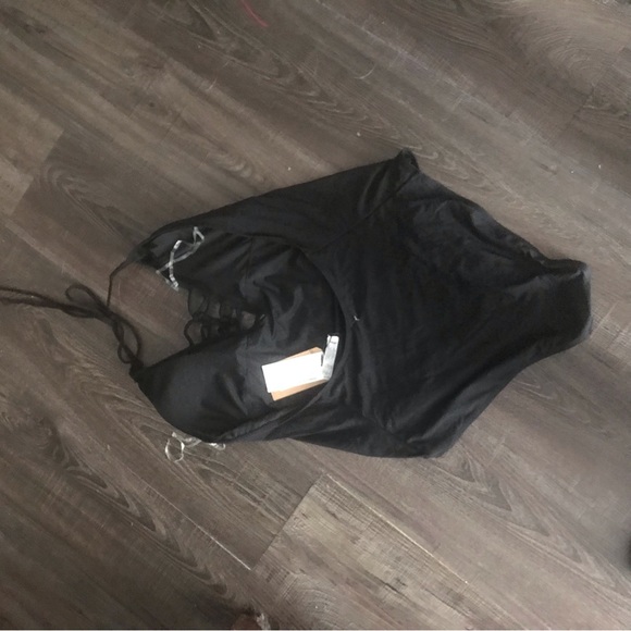 NWT Far West Black Halter One Piece Swimsuit - Size XL - Picture 3 of 7